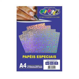 PAPEL HOLOGRÁFICO GR120 C/10FLS PRATA – OFF PAPER