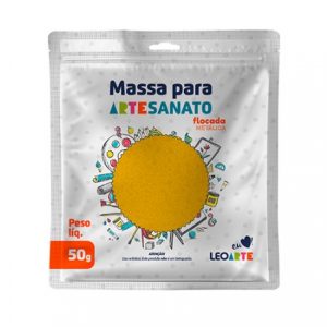 MASSA DE EVA 50GR FLOCADA METAL. DOURADO – LEO & LEO