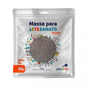 MASSA DE EVA 50GR FLOCADA METAL. PRATA – LEO & LEO